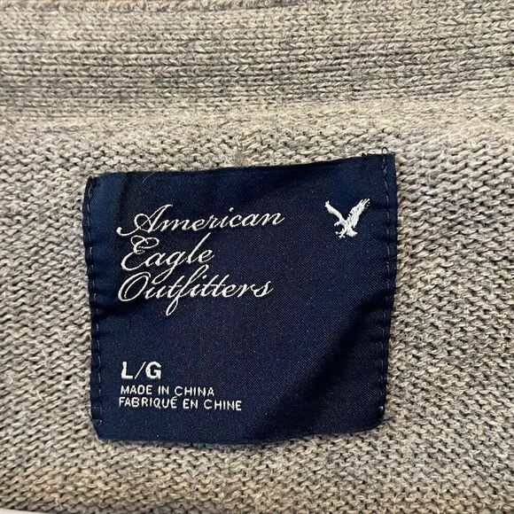 American Eagle Wool Blend Gray Cardigan Sweater Large - Picture 3 of 4
